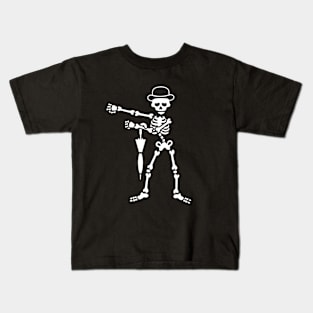 Floss flossing skeleton bowler hat England London umbrella Kids T-Shirt